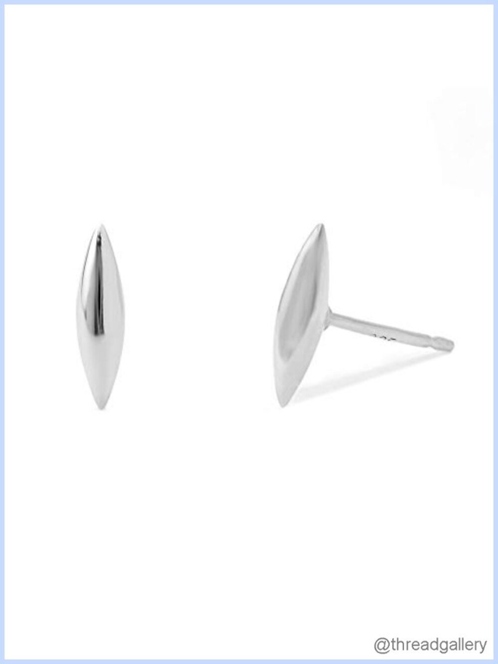 Sterling Silver Elliptical Bar Stud Earrings Hypoallergenic